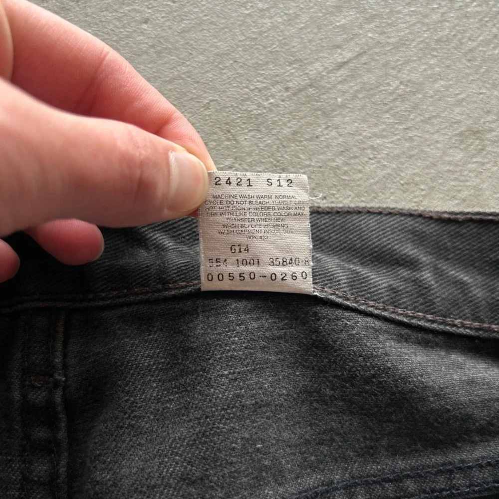 Vintage 90s Levis 550 Jeans Size 34x34 Black Dark Wash Denim Relaxed Straight‎